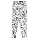 Isabel Marant Lorrick Cropped Floral-Print Jeans in White Cotton