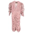 Isabel Marant Andor Floral Ruched-Seam Mini Dress in Pink Silk