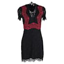Sandro Muse Lace Mini Dress In Black Polyester