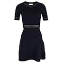 Sandro Riley Fit And Flare Dress in Navy Blue Viscose