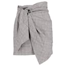 Isabel Marant Front-Knot Mini Skirt in Grey Wool