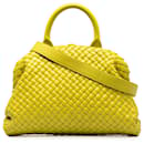 Bottega Veneta Bolso satchel amarillo mediano con asa superior Intrecciato