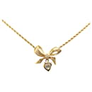 Dior Gold Ribbon Heart Pendant Necklace
