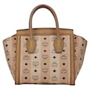 MCM Visetos Canvas & Leather Tote Bag Leather Tote Bag in Good condition