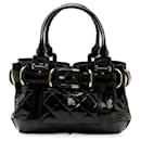 Burberry Quilted Patent Leather Handbag Leather Handbag in Good condition