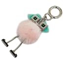 Fendi Monster Fur Bag Charm Natural Material Key Chain in Good condition