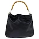 GUCCI Bamboo Hand Bag Leather Black 001 1998 1577 auth 72814 - Gucci
