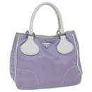 PRADA Hand Bag Nylon Purple White Auth 71847 - Prada