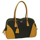 PRADA Shoulder Bag Nylon Khaki Yellow Auth 71843 - Prada
