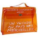 HERMES Vinyl Kelly Hand Bag Vinyl Orange Auth 72353 - Hermès