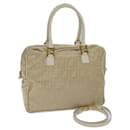 FENDI Zucca Canvas Hand Bag Nylon 2way Beige Auth 71835 - Fendi