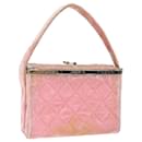 CHANEL Matelasse Hand Bag Velor Pink CC Auth 71634A - Chanel