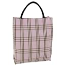 BURBERRY Nova Check Hand Bag Canvas Pink Auth 72132 - Burberry