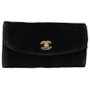 CHANEL COCO Mark Jewelry case Cosmetic Pouch Velor Black CC Auth bs13683 - Chanel