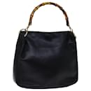 GUCCI Bamboo Hand Bag Leather Black 001 1638 Auth ep4038 - Gucci