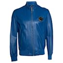 Philipp Plein, blue leather jacket
