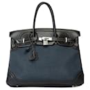 HERMES BIRKIN BAG 35 in Navy Blue Denim - 101839 - Hermès