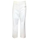 Fabiana Filippi White / Silver Monili Beaded Detail Cotton Pants - Autre Marque