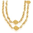 Chanel Vintage Quilted Station Necklace in  Gold Plated