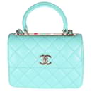 Chanel 24C Turquoise Quilted Lambskin Mini Trendy Top Handle