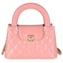 Chanel Pink Shiny Aged calf leather Quilted Nano Kelly Shopper