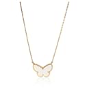 Van Cleef & Arpels Lucky Alhambra Butterfly Mother Of Pearl Necklace in 18K Gold