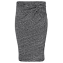 IRO Fitted Midi Skirt in Grey Cotton - Iro