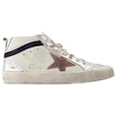 Mid Star Sneakers - Golden Goose Deluxe Brand - Leather - White