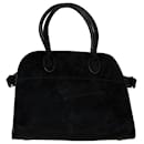 The Row Soft Margaux 10 Bag in Black Suede - The row