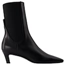 The Mid Heel Boots - TOTEME - Leather - Black - Totême