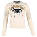 Kenzo Embroidered Sweater in Cream Wool