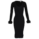 Michael Kors V-neck Knitted Dress in Black Viscose