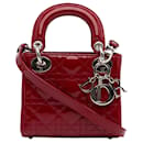 Dior Vermelho Mini Patente Cannage Lady Dior