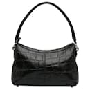 Mulberry Black Embossed Leather Schultertasche