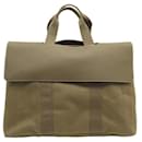 Hermès Valparaiso Handbag 50 CM GM CANVAS & TAUPE LEATHER PURSE HAND BAG