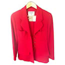 Chaqueta de Tweed de pasarela de 1993 en rojo FR40 - Chanel
