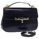 Christian Dior Hand Bag Leather 2way Navy Auth bs13792