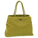 PRADA Tote Bag Nylon Yellow Auth 71907 - Prada