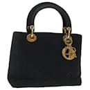Christian Dior Lady Dior Canage Hand Bag Nylon Black Auth 72749