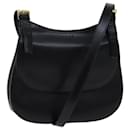 CELINE Shoulder Bag Leather Black Auth yk11965 - Céline