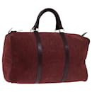 Christian Dior Trotter Canvas Boston Bag Red Auth 71554
