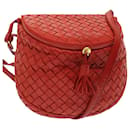 BOTTEGA VENETA INTRECCIATO Shoulder Bag Leather Red Auth 72619 - Autre Marque
