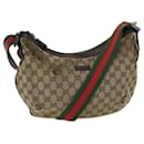 GUCCI GG Canvas Web Sherry Line Shoulder Bag Beige Red Green 181092 auth 71918 - Gucci