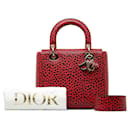 Dior Leopard Print Lady Dior Bolsa Bolsa de couro em excelente estado
