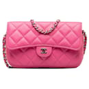 Chanel CC gesteppte Klappenbrieftasche an Kettenleder, lange Brieftasche in ausgezeichnetem Zustand