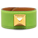 Bracelet Médor en cuir vert Hermès