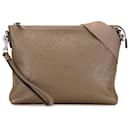 Bolsa mensageiro Gucci Brown Medium Jumbo GG em relevo