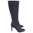 Jimmy Choo Tempe 85 Knee Boots in Grey Suede 