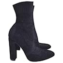 Gianvito Rossi Knit Ankle Boots in Black Wool