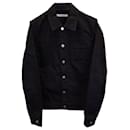 Givenchy Logo Embroidered Button Front Jacket in Black Denim